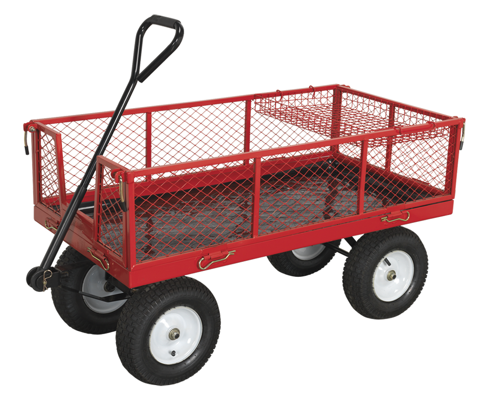 An image of Platform Truck with Sides Pneumatic Tyres 450kg Capacity
